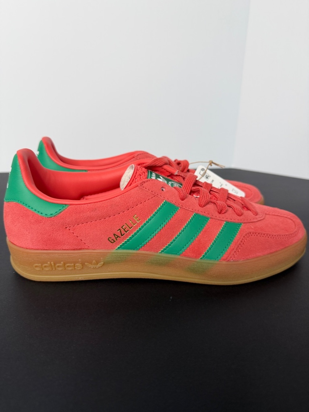 adidas Gazelle Indoor Orange with Teal Stripes - Picture 4 of 5